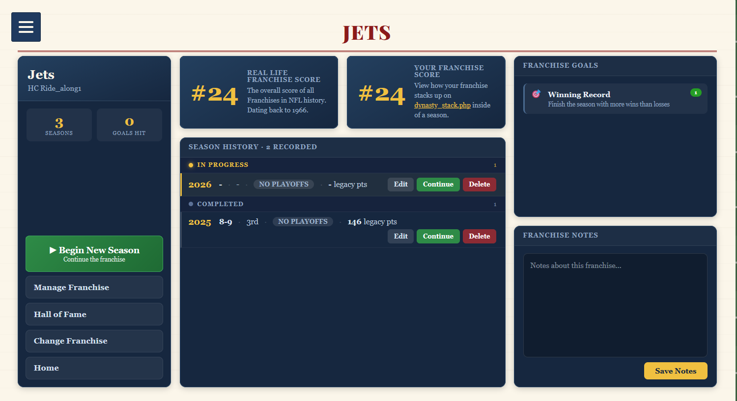 Franchise Home screenshot